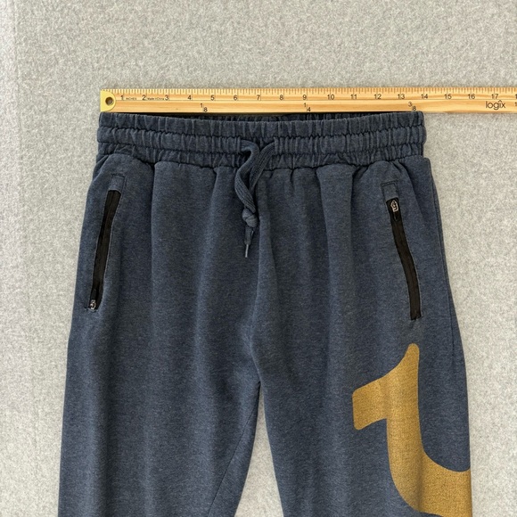 True Religion Jogger Mens Small Blue Gold Loungewear Sweatpants Pull On   READ - Picture 11 of 15